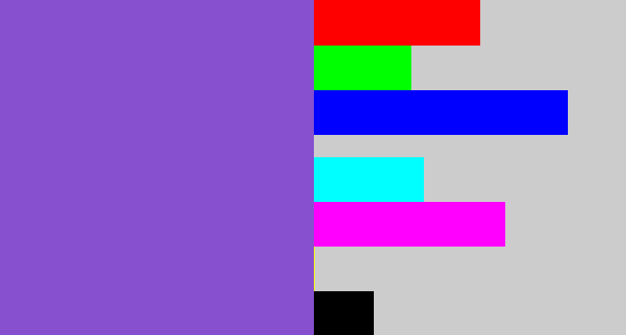 Hex color #8650ce - purpley