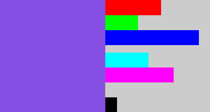 Hex color #8650e4 - purpley