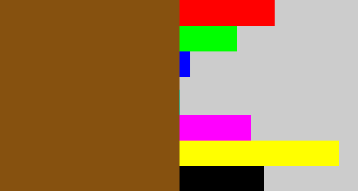 Hex color #86510f - medium brown