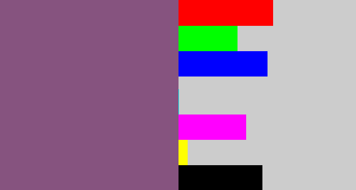 Hex color #86537f - dull purple