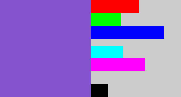 Hex color #8653cf - purpley