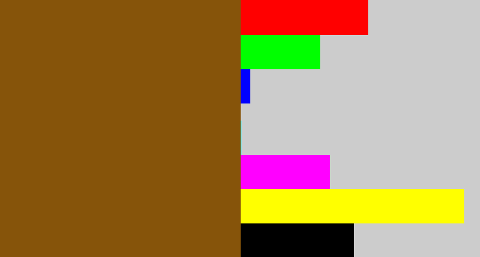 Hex color #86540a - medium brown