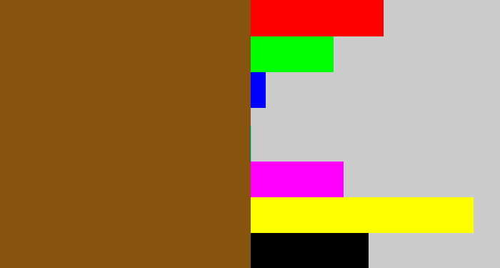 Hex color #86540f - medium brown