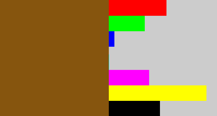 Hex color #86550e - medium brown