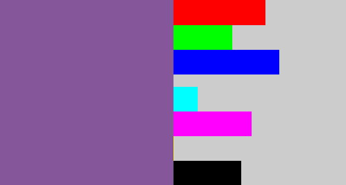 Hex color #86569b - dark lavender