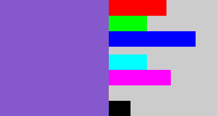 Hex color #8658cd - purpley