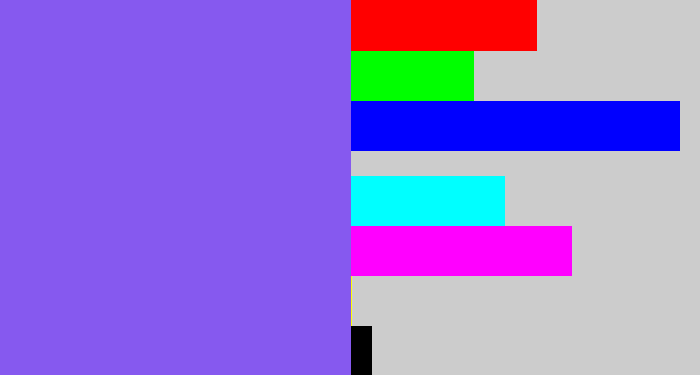 Hex color #8659ef - purpley