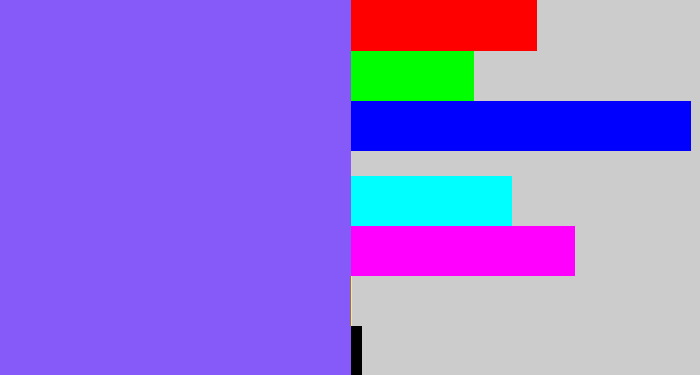 Hex color #865af8 - purpley