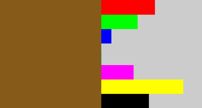 Hex color #865b19 - medium brown