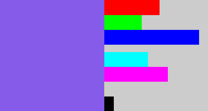 Hex color #865be9 - purpley