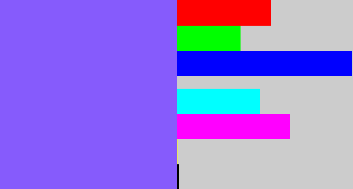 Hex color #865bfc - purpley