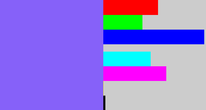 Hex color #8661f9 - purpley