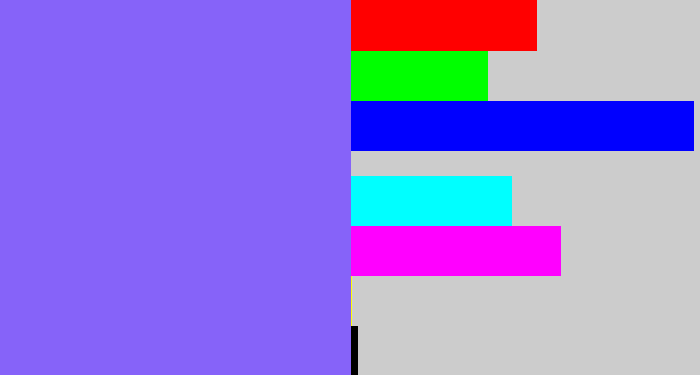 Hex color #8663f9 - purpley