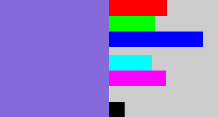 Hex color #866adb - purpley