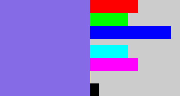 Hex color #866be6 - purpley
