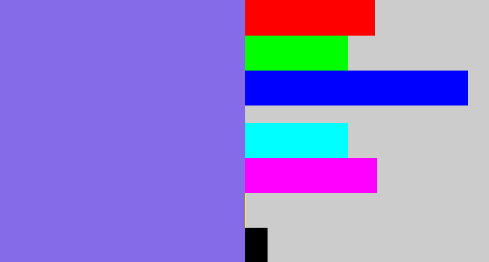 Hex color #866be9 - purpley