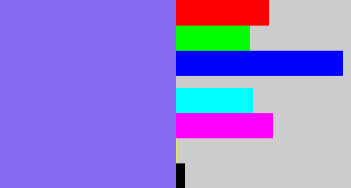 Hex color #866cf1 - purpley
