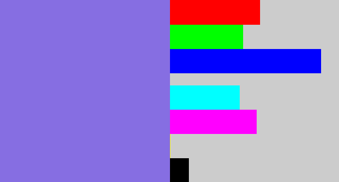 Hex color #866ee2 - purpley
