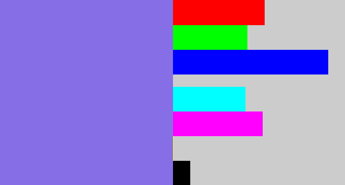 Hex color #866ee6 - purpley