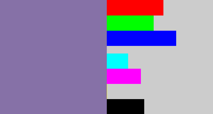 Hex color #8671a7 - faded purple