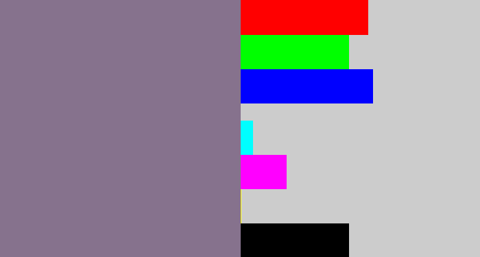 Hex color #86728d - greyish purple