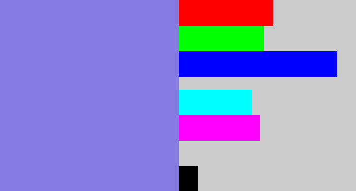 Hex color #867ae3 - perrywinkle