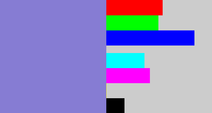 Hex color #867cd3 - perrywinkle