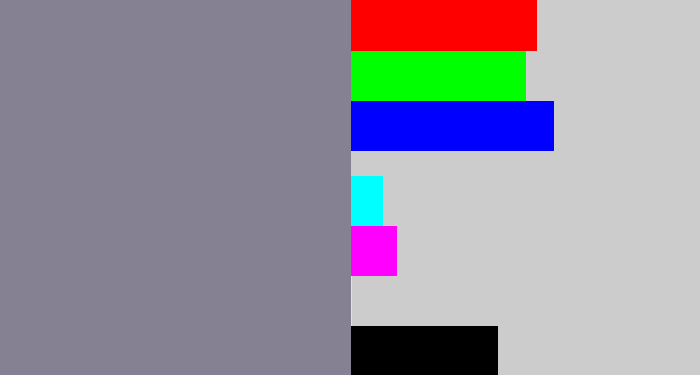 Hex color #868093 - purpley grey