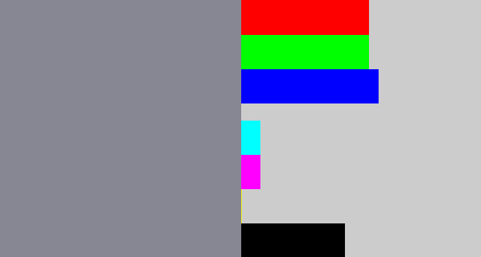 Hex color #868792 - purpley grey