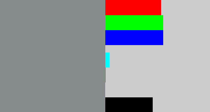 Hex color #868c8c - grey