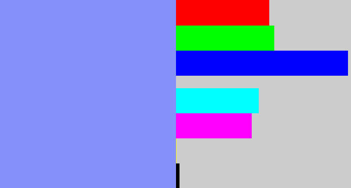 Hex color #8690fb - lavender blue