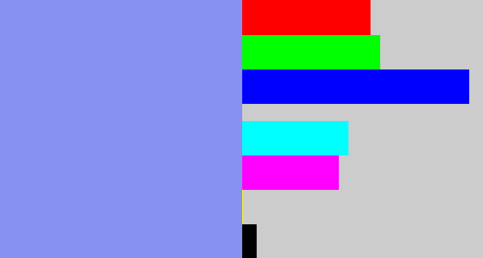 Hex color #8691f0 - lavender blue