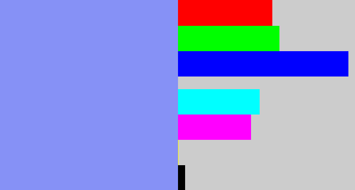 Hex color #8691f6 - lavender blue