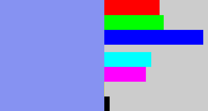 Hex color #8692f2 - lavender blue