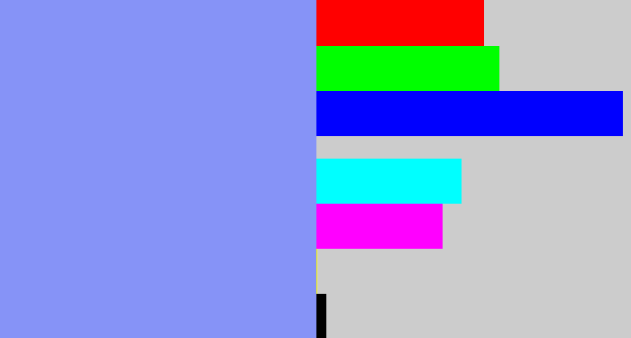Hex color #8693f7 - periwinkle blue