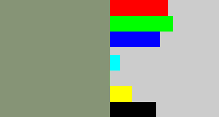 Hex color #869476 - grey/green