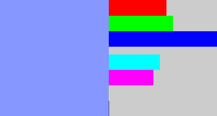 Hex color #8697ff - periwinkle blue