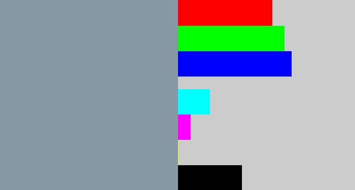 Hex color #8698a4 - bluey grey