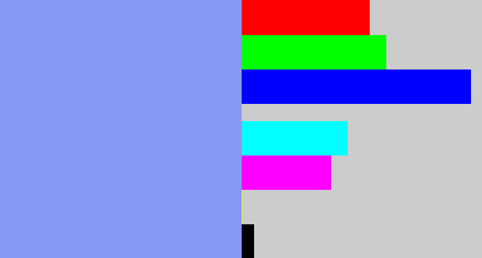 Hex color #8698f1 - periwinkle blue