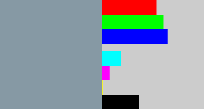 Hex color #8699a4 - bluey grey