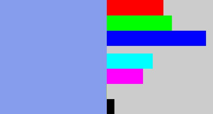 Hex color #869ced - periwinkle blue
