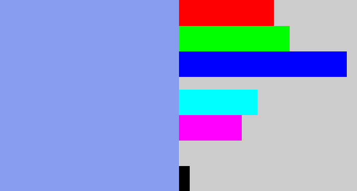Hex color #869df0 - periwinkle blue