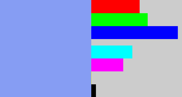Hex color #869df3 - periwinkle blue