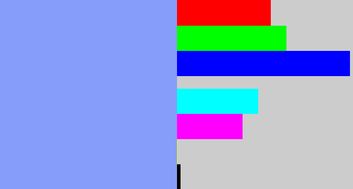 Hex color #869dfa - periwinkle blue