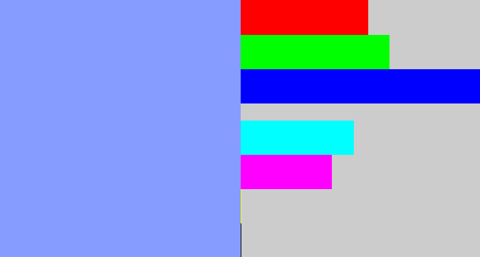 Hex color #869dff - periwinkle blue