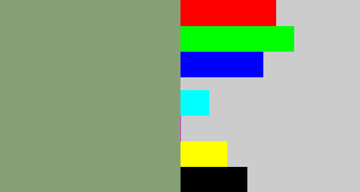 Hex color #86a076 - grey/green