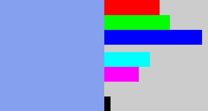 Hex color #86a0f0 - periwinkle blue