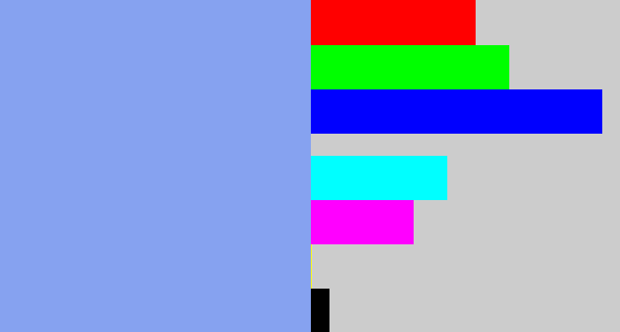 Hex color #86a2f0 - periwinkle blue