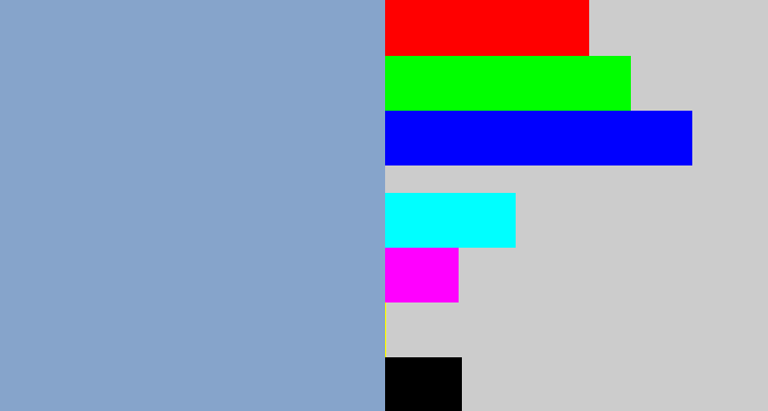 Hex color #86a4cb - bluegrey