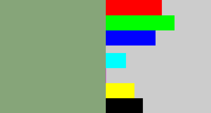 Hex color #86a579 - grey/green